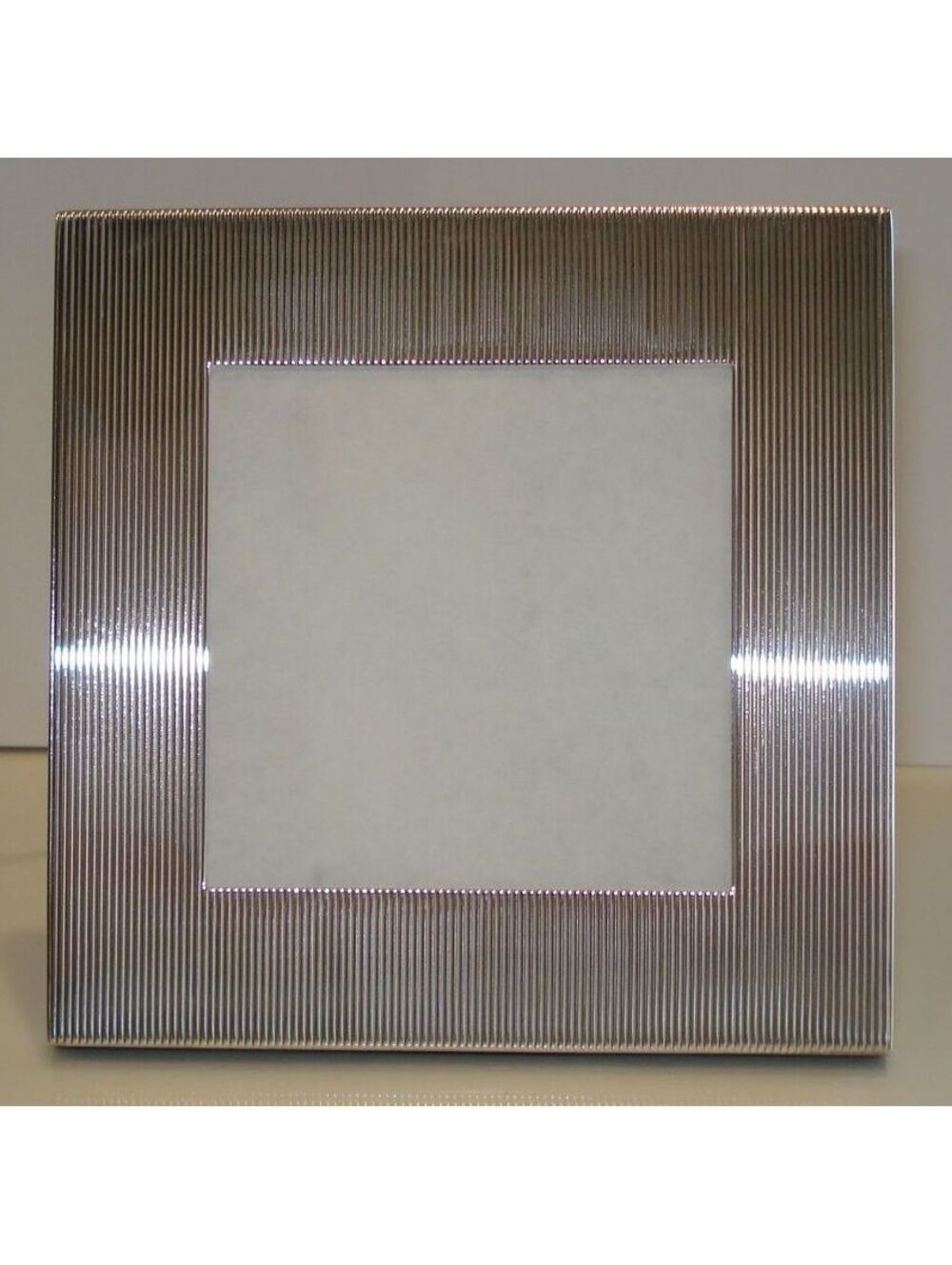 New in Box Tiffany & Co. Silver Ribbed / Art Deco Style Frame with Box and Bag